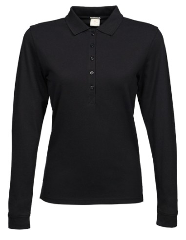 TEE-146-Womens Luxury Stretch Long Sleeve Polo